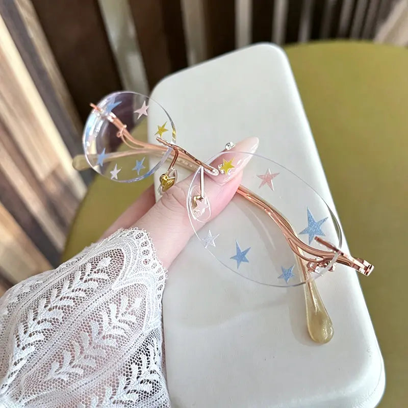 Faye Rimless oval glasses