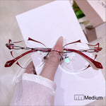 Custom Lucky Flame Design Rimless Cut-Edge Women's Eyeglasses
