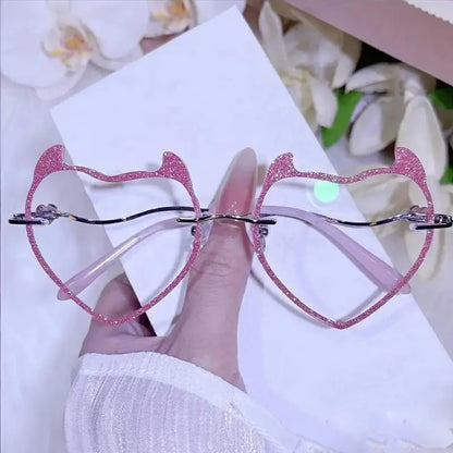 Devil Rimless Heart-shaped Glasses