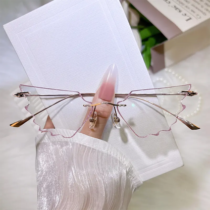 Lila Rimless wing-cut glasses