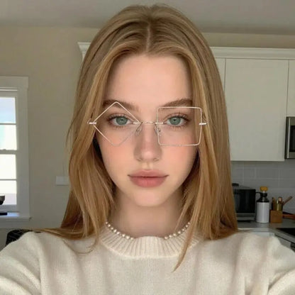 Abey Rimless geometric glasses
