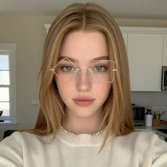 Abey Rimless geometric glasses