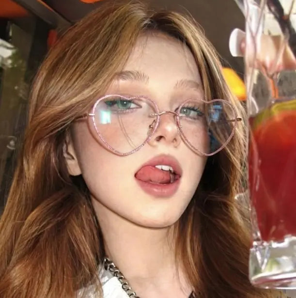 Ali Rimless heart-shaped glasses