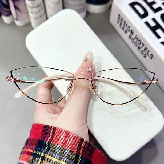 Elevate your look with our ultra-sleek, thin wire cat-eye glasses. Featuring a sharp, elongated fox-eye silhouette in a sophisticated gold metal finish, these glasses are the ultimate "Office Siren" accessory. Lightweight, chic, and perfect for a polished, professional aesthetic. Shop the trend now!