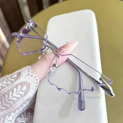 Lila Rimless wing-cut glasses