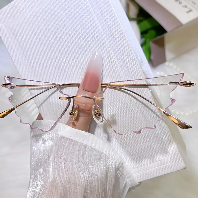 Lila Rimless wing-cut glasses