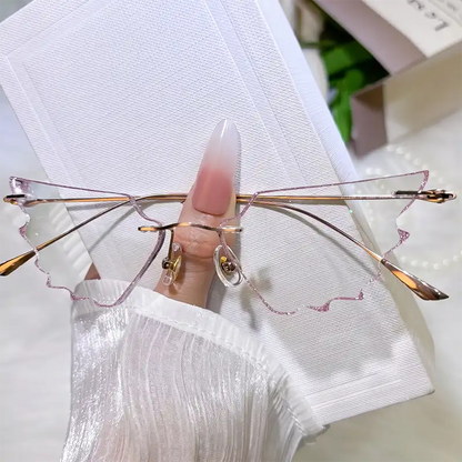 Lila Rimless wing-cut glasses