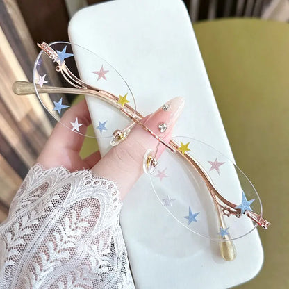 Faye Rimless oval glasses