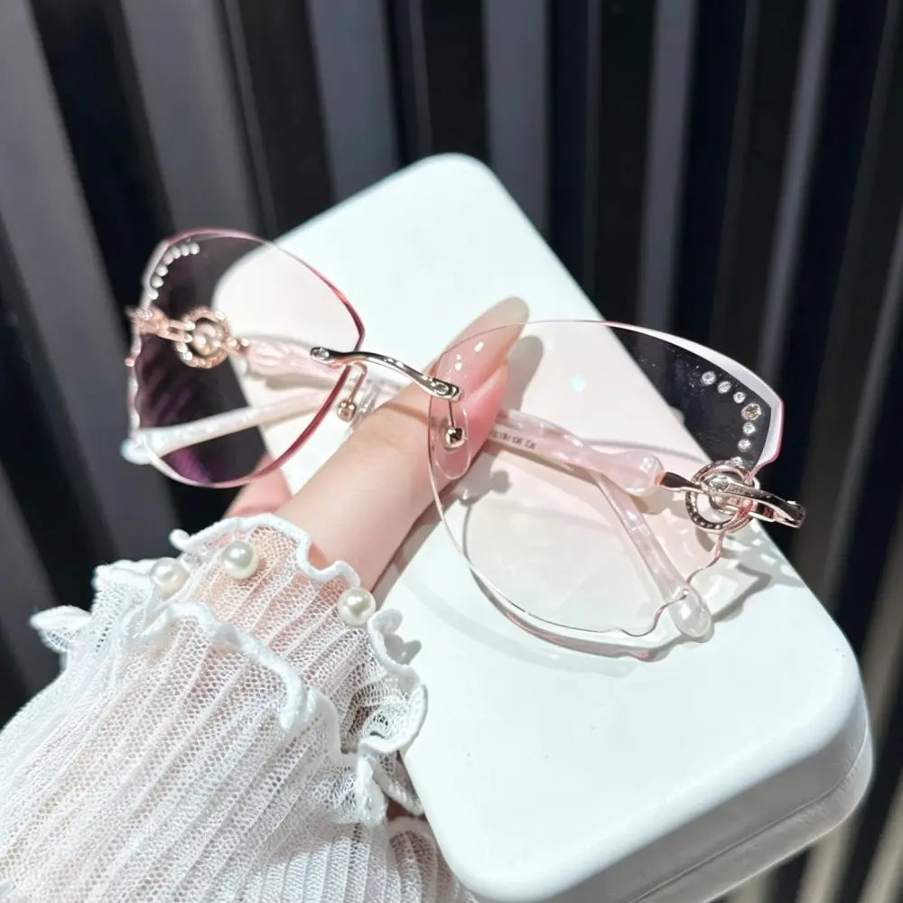 Fae Rimless custom-shaped glasses