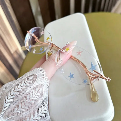 Faye Rimless oval glasses