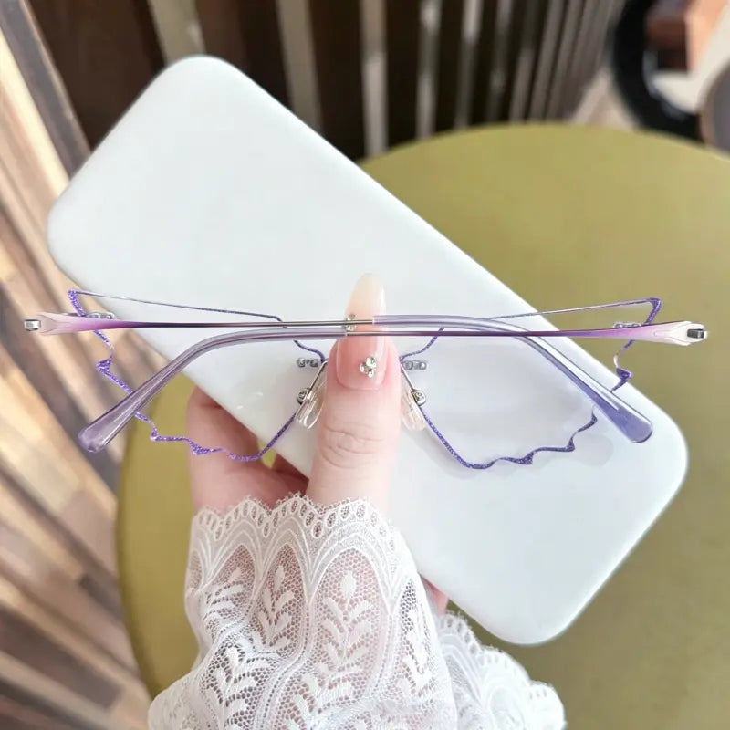 Lila Rimless wing-cut glasses