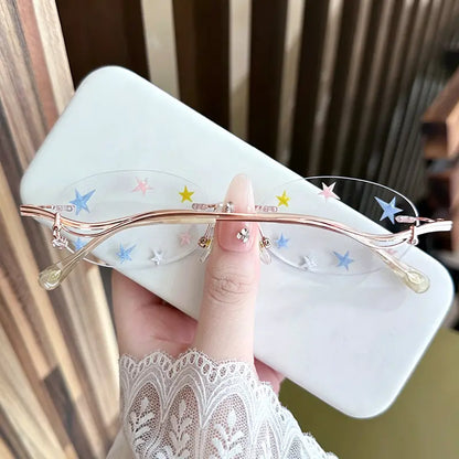 Faye Rimless oval glasses
