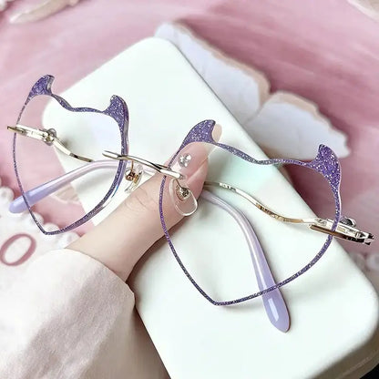 Devil Rimless Heart-shaped Glasses