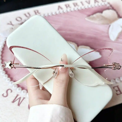Das Rimless butterfly-shaped glasses