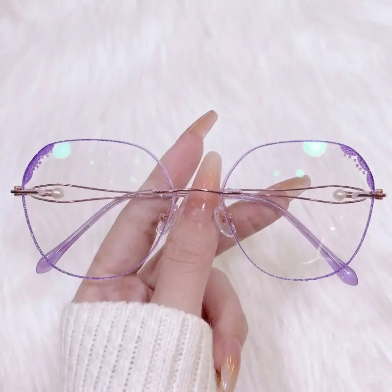 Amethyst Rimless geometric glasses
