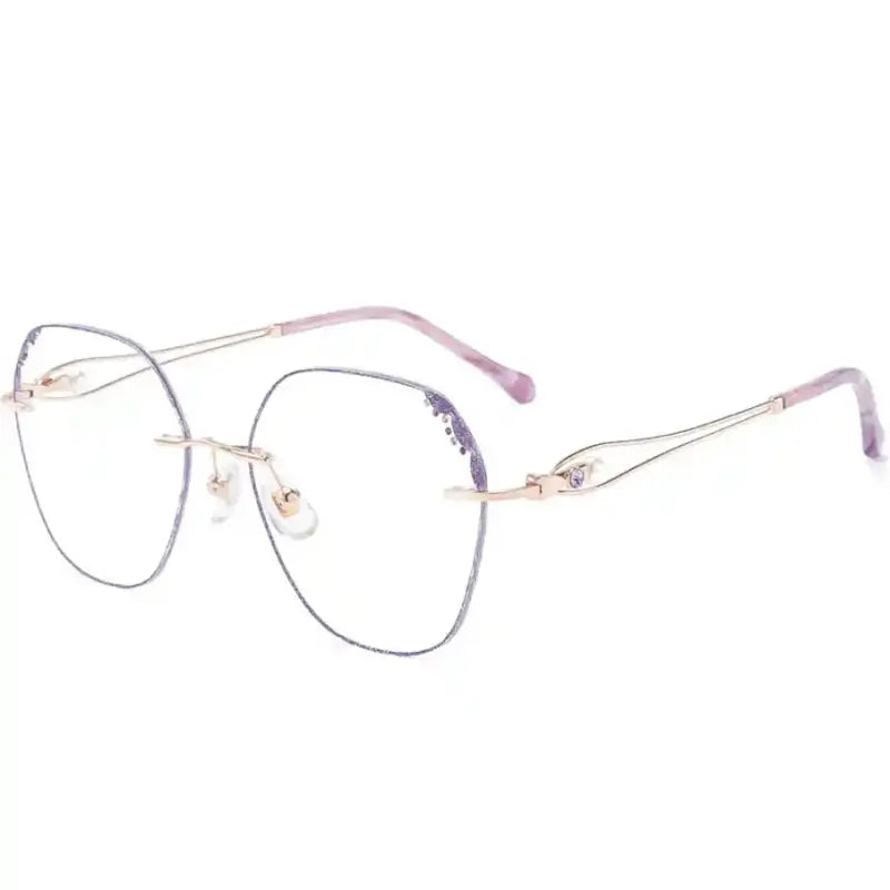 Amethyst Rimless geometric glasses