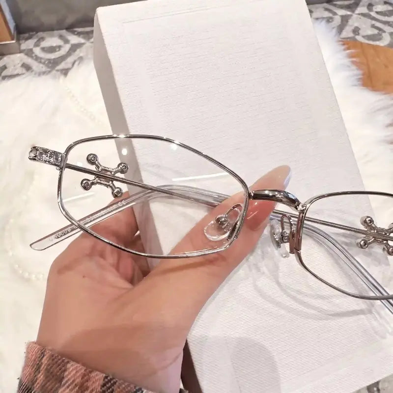 Aura Rimless oval glasses