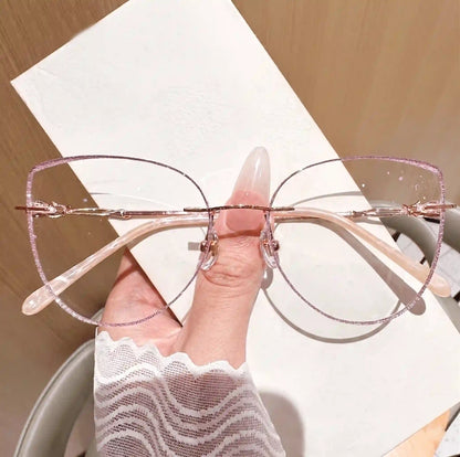 Olive Rimless cat-eye glasses