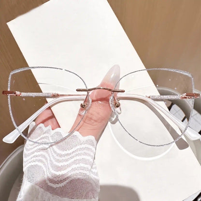 Olive Rimless cat-eye glasses
