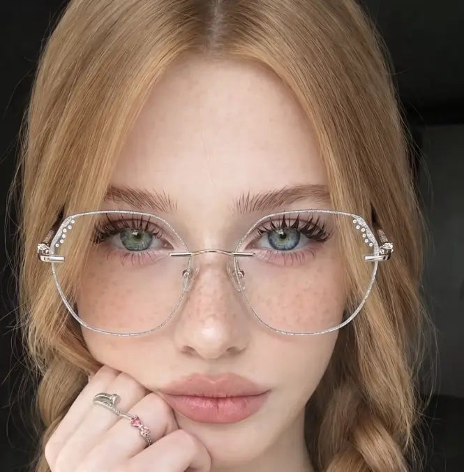 Sea Rimless square glasses