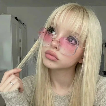 Orchid Rimless custom-shaped glasses