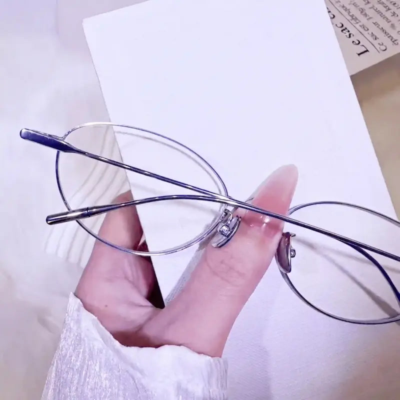 Silver Rimless oval glasses