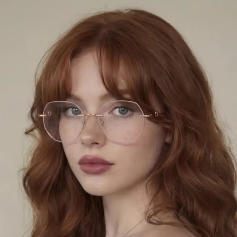 Aplo Rimless square glasses